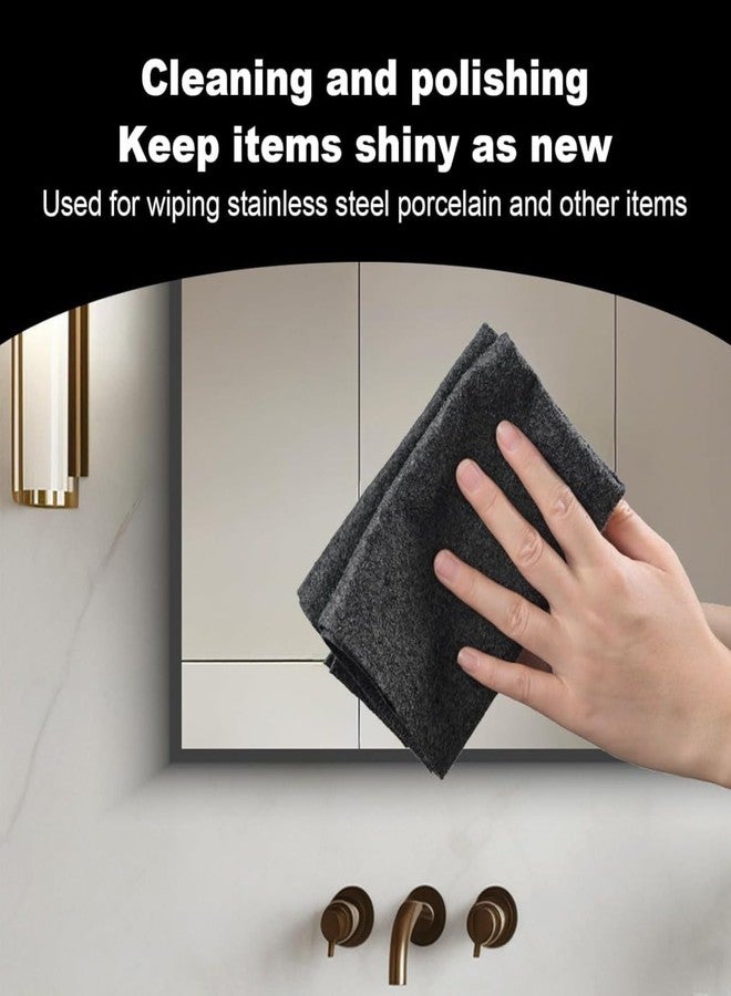 FEBLICH مجموعة فيبليتش من 5 قطع من قماش التنظيف السحري السميك القابل لإعادة الاستخدام، مصنوع من الألياف الدقيقة السحرية، خالٍ من الوبر والرائحة، قماش تنظيف معجزة لإزالة آثار الماء، مناسب للمنزل والنوافذ والمرايا والزجاج والسيارات (30 × 30 سم) (5 قطع) - Image 5